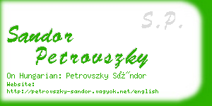 sandor petrovszky business card